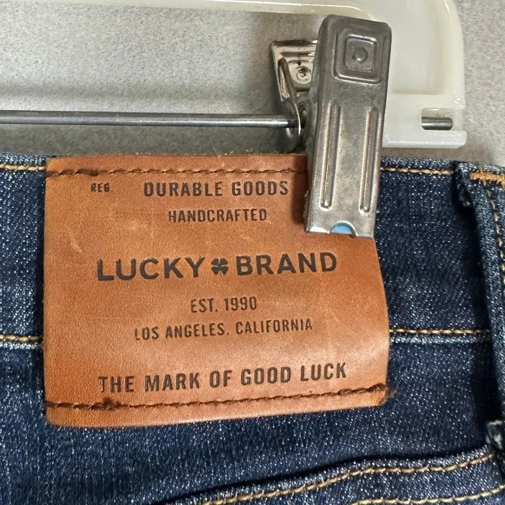 Lucky Brand 410 Jeans Mens 34X30 Blue Athletic Slim Whiskering Stretch Denim
